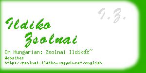 ildiko zsolnai business card